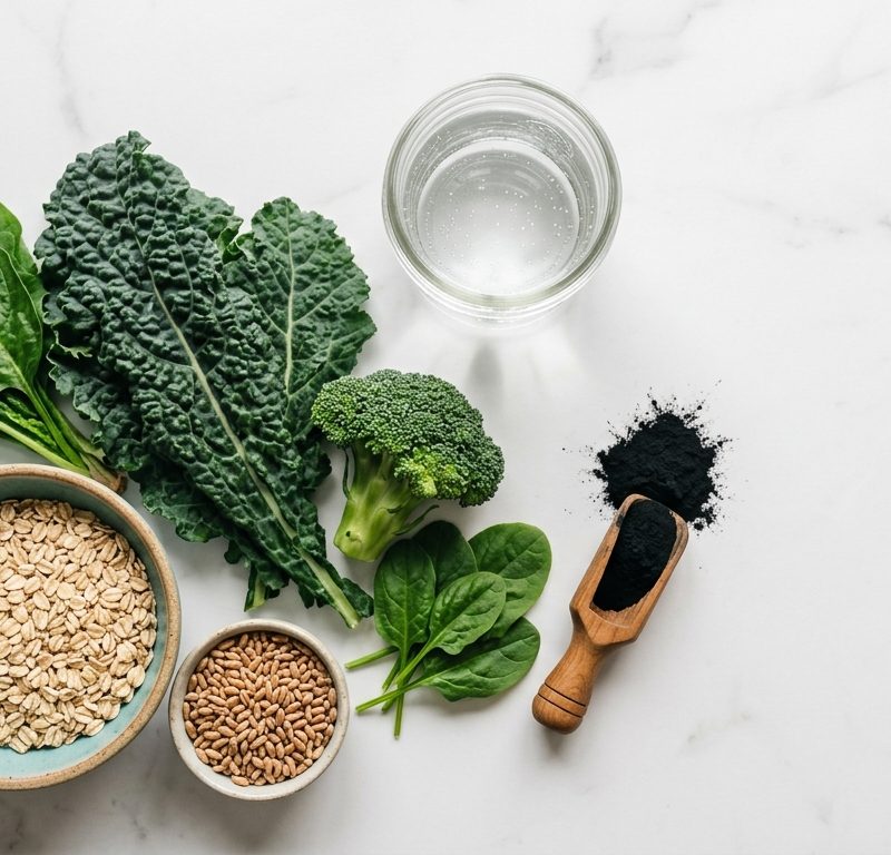 Aliments bio et charbon actif pour détoxifier le glyphosate